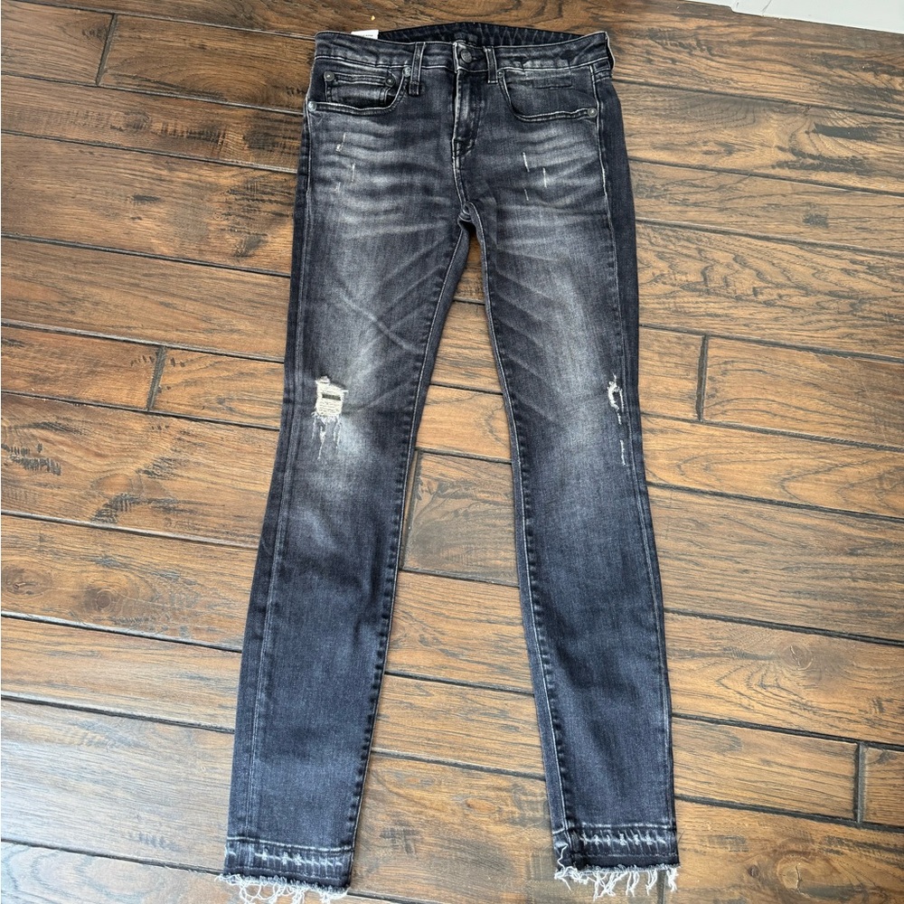 R13 Men's Faded Black Skinny Jeans